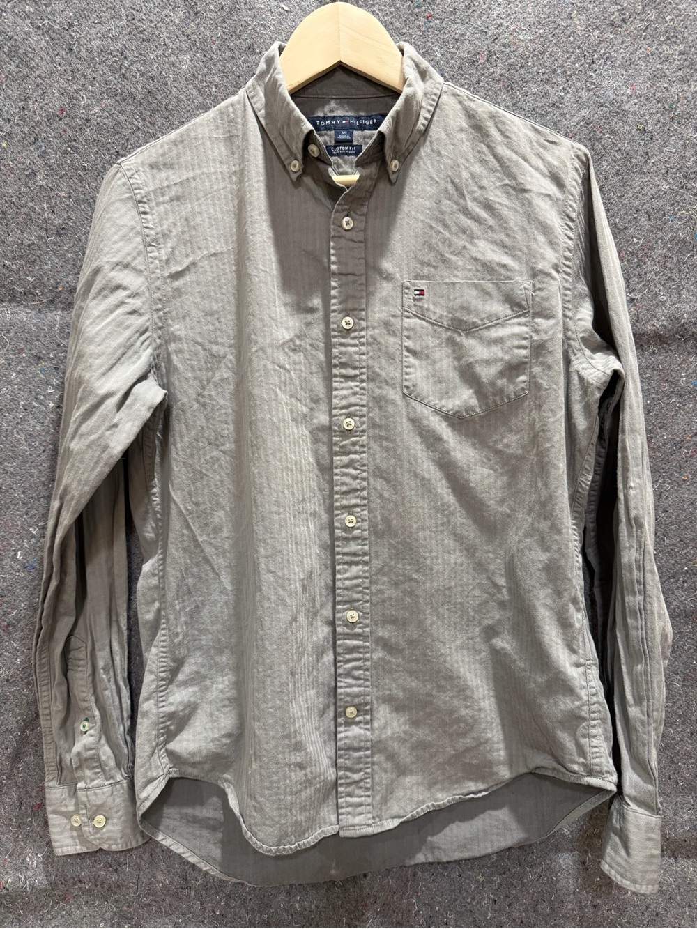 Tommy Hilfiger Men’s Long-Sleeve Button-Down Shirt — Taupe